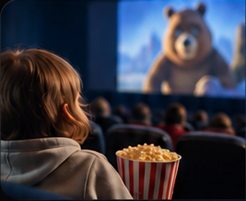 Illustrative prototype image of a family cinema screening